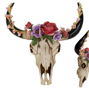 45cm floral tribal skull
