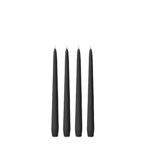 Black 25cm Taper Candles (Pack of 4)