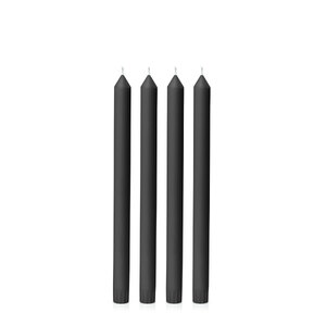 Set/4 Black 30cm Dinner Candle