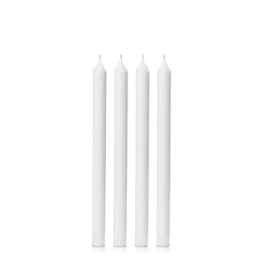 White 30cm Dinner Candles (Pack of 4)
