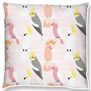 Cotton cushion - parrot line chatter - Pink 45x45cm