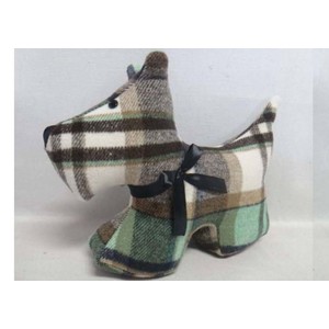 Tartan dog doorstop (Green)