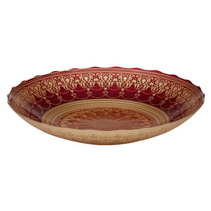 Donatella lge platt 48cm red - Handmade Turkish glassware