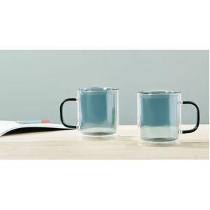 LB Coloured Double Wall Glasses S/2 Green 350ml Col