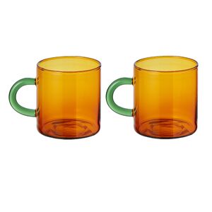 LB Two-Toned Coloured Glasses Set/2 190ml Sepia & Green