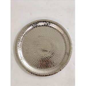 Silver round penny tray - W39.5xL39.5xH2.5cm