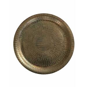 Gold round penny tray - W39.5xL39.5xH2.5cm