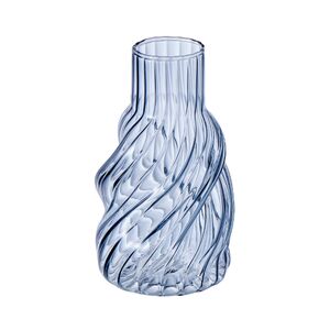 Swirl Glass Vase 7.8x7.8x14cm Blu