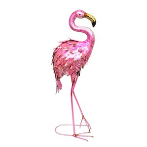 76cm Hot pink metal flamingo A