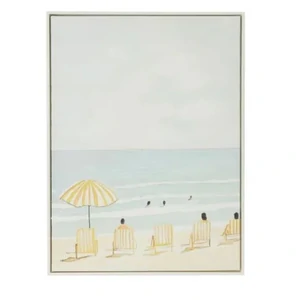 Portsea White Frame Oil Painting 60x80cm - CLICK & COLLECT ONLY
