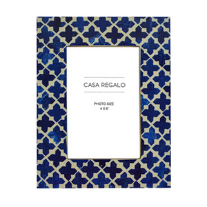 16.5x21.5cm blue/white cross frame-4x6"