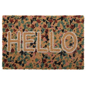 Hello Floral PVC Backed Coir Mat 40x60cm - BULK ITEM