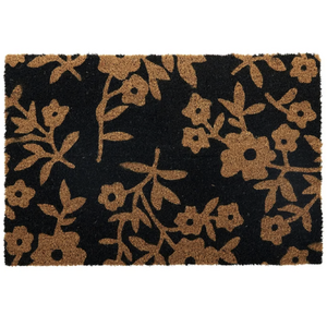 Navy Floral PVC Back Coir Mat 40x60cm - BULK ITEM