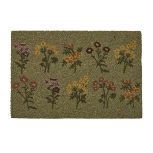 Wildflower PVC Back Coir Mat 40x60cm Grn