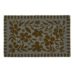 Dayle PVC Back Coir Mat 50x80cm Olive/Bl - BULK ITEM