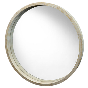 62cm round nat wood deep rim mirror - CLICK & COLLECT ONLY