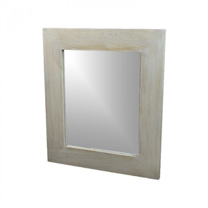 58x68cm rectangle natural wood flat rim mirror