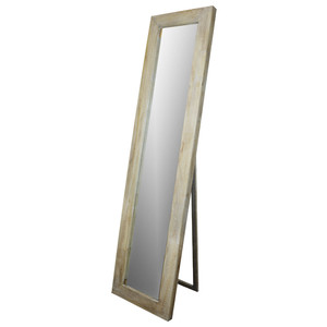 44x174cm rectangle natural wood mirror w/stand - CLICK & COLLECT ONLY