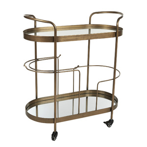 Calvin Metal Bar Cart 76x39.5x85cm Gold - CLICK & COLLECT ONLY