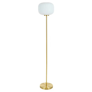 Cheri Metal/Glass Floor Lamp 25x140cm Wh - CLICK & COLLECT ONLY