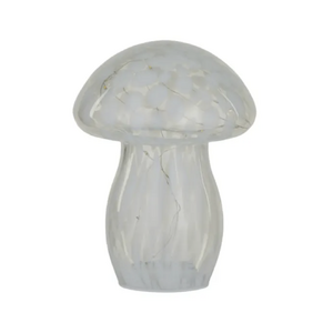 Mushroom Glass LED Lamp 17x21.5cm White