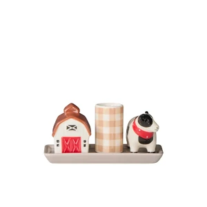 Homestead Salt & Pepper Shaker w Toothpick Holder