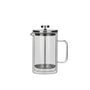 NSL LB Dbl Wall Glass Plunger 4 cup 14x9.5x18.8cm Cle