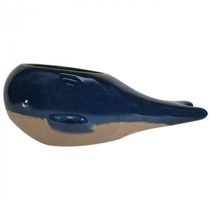Wally whale ceramic planter 31x11.5cm- blue