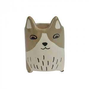 Maude ceramic planter 8x11cm-white/grey