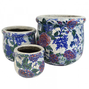Large Fleur ceramic pots 22x22x21cm - Bulk Item