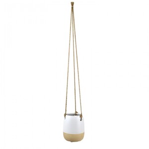 Perri ceramic hanging pot 10x12.5cm- ivory