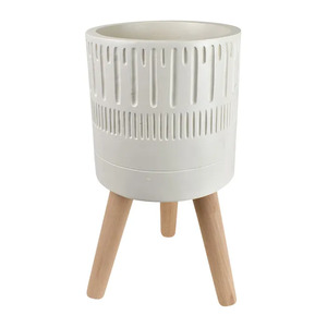Khari composite pot w/legs 22x42cm-ivory - Bulk Item