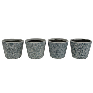 Cella Cer Pot 14x12cm Mid Blue - 4 asst