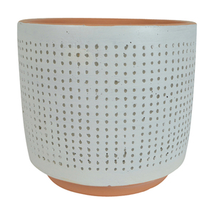 Regina Cement Pot 14x12.5cm-Terr/White