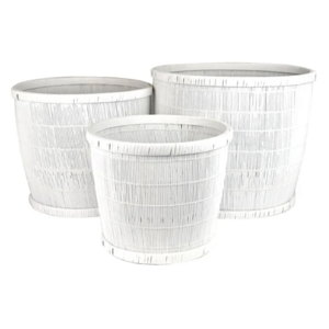 Large Pia Bamboo Planter - White - CLICK & COLLECT ONLY