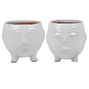 Frank&Frankie Pot 16.5x15cm Wht - 2 Ass