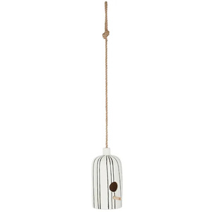 Avery Ceramic Birdhouse 13x20cm Wht/Blk