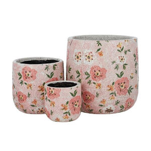 Poppy S/3 Ceramic Pots 22x21cm Pink - Sizes sold separately
