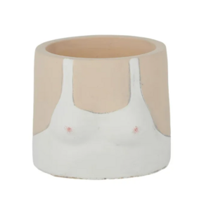 Knockers Cement Pot 12.5x10cm Nat/White