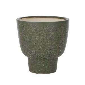 Sarge Cer Footed Pot 18x18cm Dark Grn*#