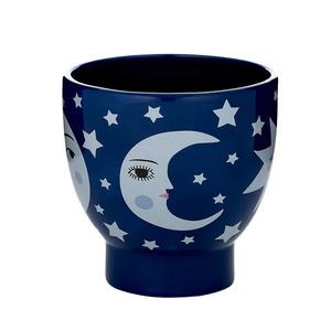 Astro Ceramic Pot 12x12cm Navy/Wht