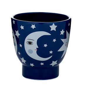 Astro Ceramic Pot 15x15cm Navy/Wht