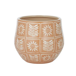 Zinnia Ceramic Pot 18x16cm Terracotta