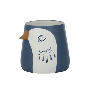 Bryson Bird Ceramic Pot 15x14cm Blue