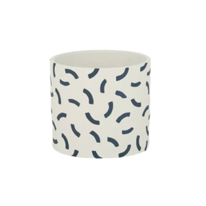 Curva Ceramic Pot 14x12cm White/Navy