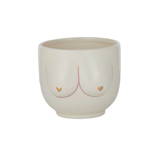 Teton Ceramic Pot 16x13cm Ivory/Pink