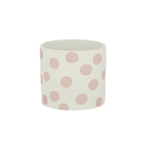 Spotty Ceramic Pot 14x12cm White/Pink