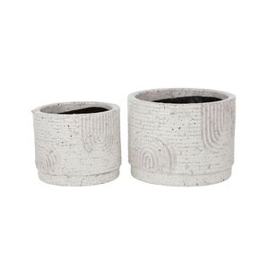 Deasia S/2 Ceramic Pot 20x15cm Wht/Terr