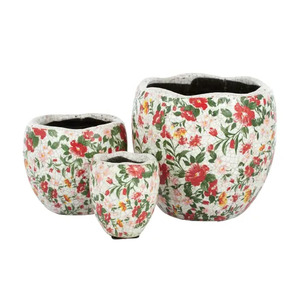 Yasmin S/3 Ceramic Pots 19.5x17cm Multi*