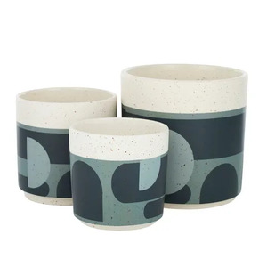 Bandle S/3 Cer Pot 20x20cm Slate/Navy*